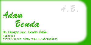 adam benda business card