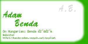 adam benda business card